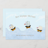 波動の海を航行する3隻の船（オーダーメイド） ノートカード (正面/裏面)