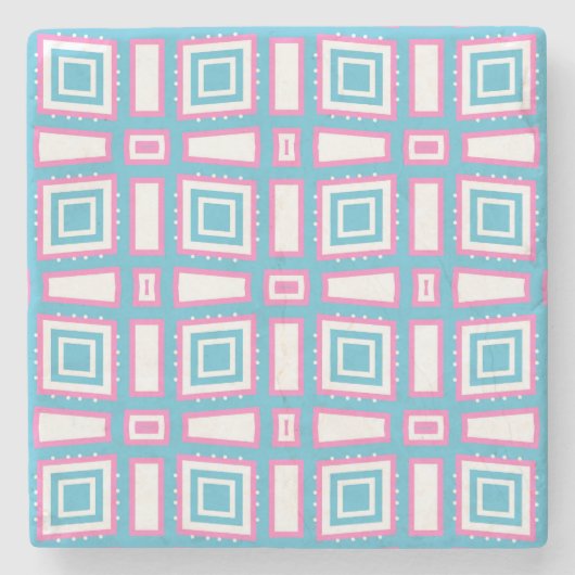 波型の正方形の大理石コースター ストーンコースター (正面)