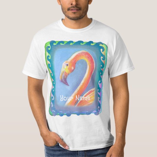 波型フラミンゴTシャツ Tシャツ (正面)