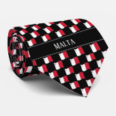 波型マルタ国旗のパターン ネクタイ (ロール)