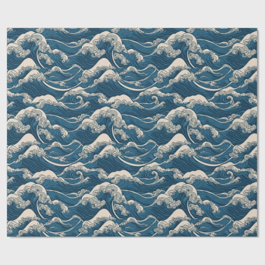 波型日本のラッピング紙 ラッピングペーパー (フラット)