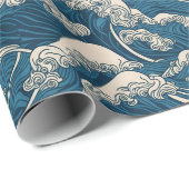 波型日本のラッピング紙 ラッピングペーパー (ロールコーナー)