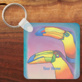 波型2つのトゥーカン キーホルダー (正面)