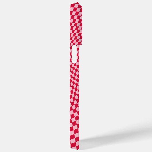 波市松模様に深紅さくらんぼ歪んだ美学 Case-Mate iPhoneケース (裏面 / 右)