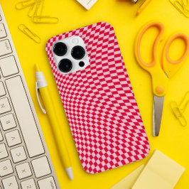 波市松模様に深紅さくらんぼ歪んだ美学 Case-Mate iPhone 14 PRO MAXケース
