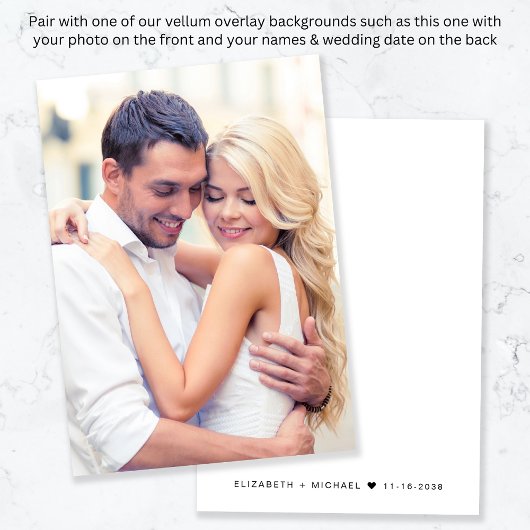 波形お洒落オーバーレイ婚約パーティ ベラム紙招待状