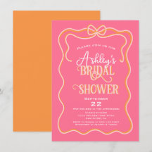 波形はっきりしたフレームボーピンクオレンジブライダルシャワー