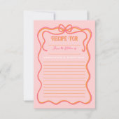 波形はっきりしたフレームボーピンクオレンジレシピカード 招待状 (正面)