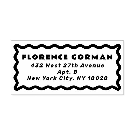 波形はっきりした差出人住所 セルフインキングスタンプ (デザイン)