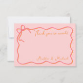 波形はっきりした手引き感謝ノートカード 招待状 (正面)