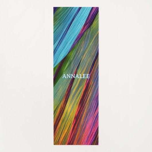 波形カラフルグラフィック ヨガマット (正面)