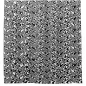 波形トリップ（幻覚体験）のような光学錯覚英陽模様 シャワーカーテン (正面)