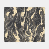 波形パターン沿岸スタイル フリースブランケット (正面(横))