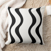 波形パターン白黒 – 装飾用クッション クッション (ブランケット)