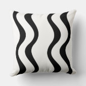 波形パターン白黒 – 装飾用クッション クッション (裏面)