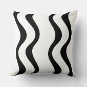 波形パターン白黒 – 装飾用クッション クッション (正面)