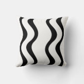 波形パターン白黒 – 装飾用クッション クッション (裏面)