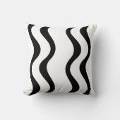 波形パターン白黒 – 装飾用クッション クッション (正面)