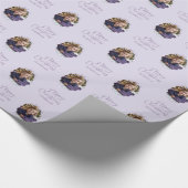 波形パーソナライズされたフレームシンプルバウ・メリークリスマス ラッピングペーパー (角)