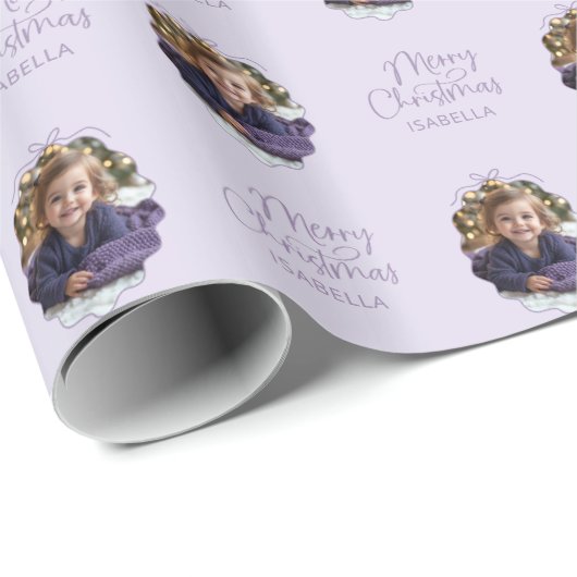 波形パーソナライズされたフレームシンプルバウ・メリークリスマス ラッピングペーパー (ロールコーナー)