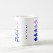 波形パーソナライズされた先生コーヒーマグを繰り返す コーヒーマグカップ (中央)