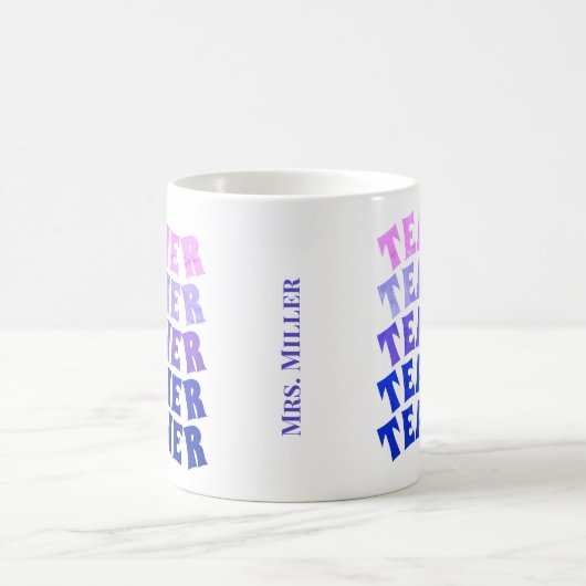 波形パーソナライズされた先生コーヒーマグを繰り返す コーヒーマグカップ (中央)