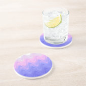波形ピンクパープル抽象芸術 コースター (側面)