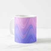 波形ピンクパープル抽象芸術 コーヒーマグカップ (正面左)