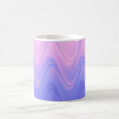 波形ピンクパープル抽象芸術 コーヒーマグカップ (中央)
