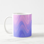 波形ピンクパープル抽象芸術 コーヒーマグカップ (左)