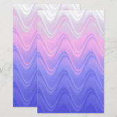 波形ピンクパープル抽象芸術 便箋 (正面/裏面)