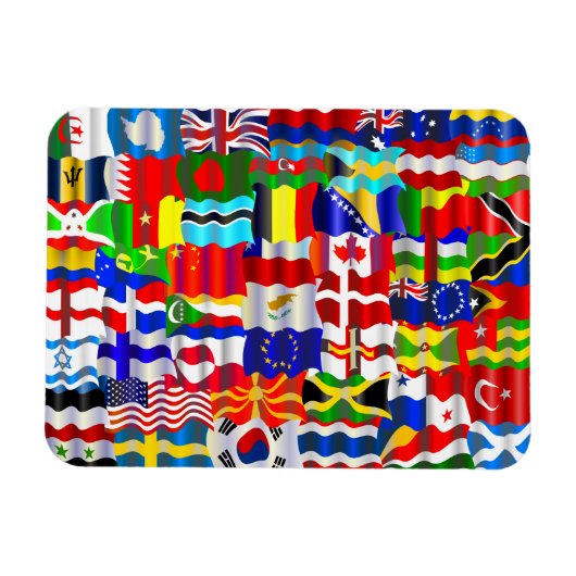 波形フラグ壁紙モンタージュ マグネット (横)