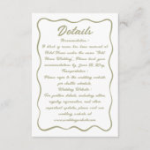 波形フレームスクリプト白ライトオリーブ緑 エンクロージャーカード (正面)