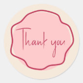 波形マゼンモダンタはっきりしたンピンク ラウンドシール (正面)