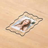 波形モダンアクリル卒業発表 アクリル招待状 (レイダウン)