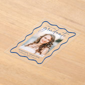 波形モダンアクリル卒業発表 アクリル招待状 (レイダウン)