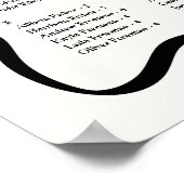 波形モダンクリームのアルファベット順シーティングチャート ポスター (角)