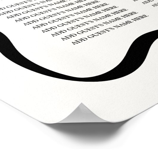 波形モダンクリームの結婚シーティングチャート ポスター (角)