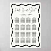 波形モダンクリーム16テーブル座席表 ポスター (正面)