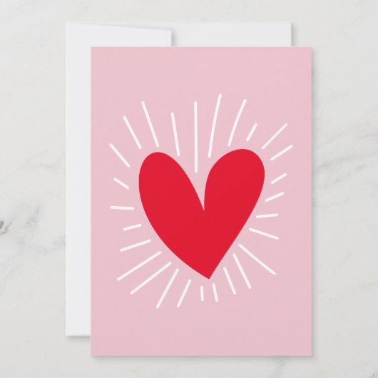 波形モダンピンクと赤の誕生日 招待状 (裏面)