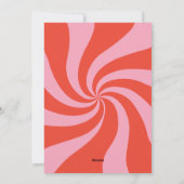 波形モダンフレームのカスタマイズ可能なカラー写真ピンク+赤 シーズンカード (裏面)
