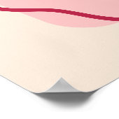 波形モダンマゼンタピンク結婚の歓迎 ポスター (角)