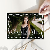 波形モダン卒業生2写真卒業 案内状