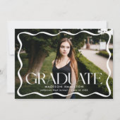 波形モダン卒業生2写真卒業 案内状 (正面)