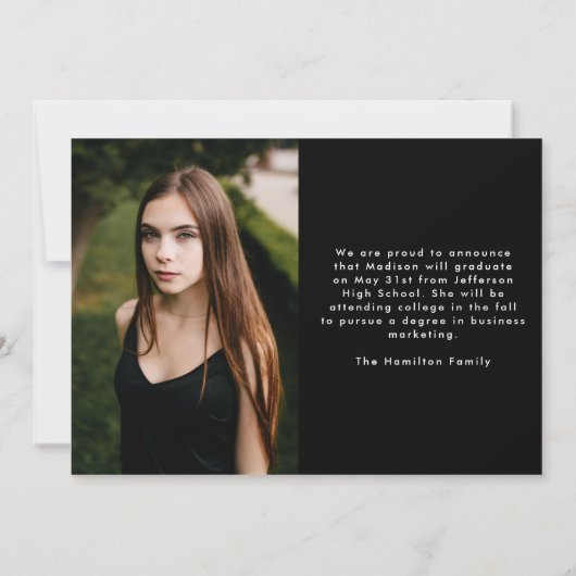 波形モダン卒業生2写真卒業 案内状 (裏面)