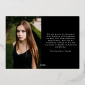 波形モダン卒業生2写真卒業 箔招待状 (裏面)