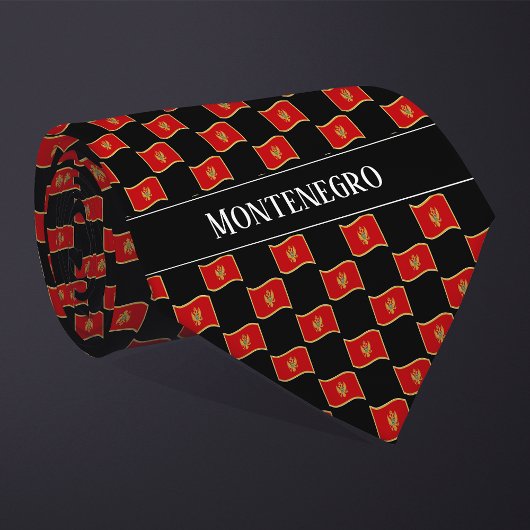 波形モンテネグロ国旗のパターン ネクタイ