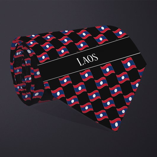 波形ラオスのフラグパターン ネクタイ