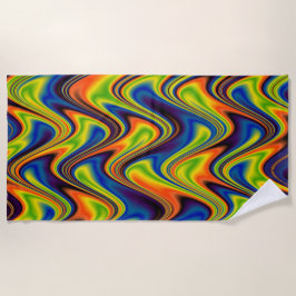 波形数々の抽象芸術 ビーチタオル
