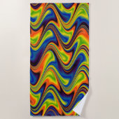 波形数々の抽象芸術 ビーチタオル (正面)